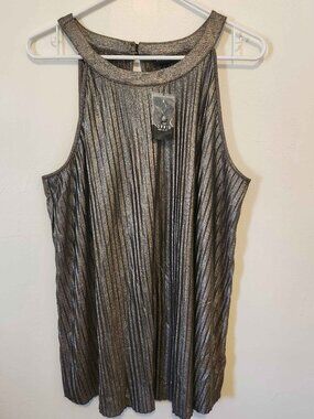 NWT Torrid Women K Gold Goddess Pleated Tank